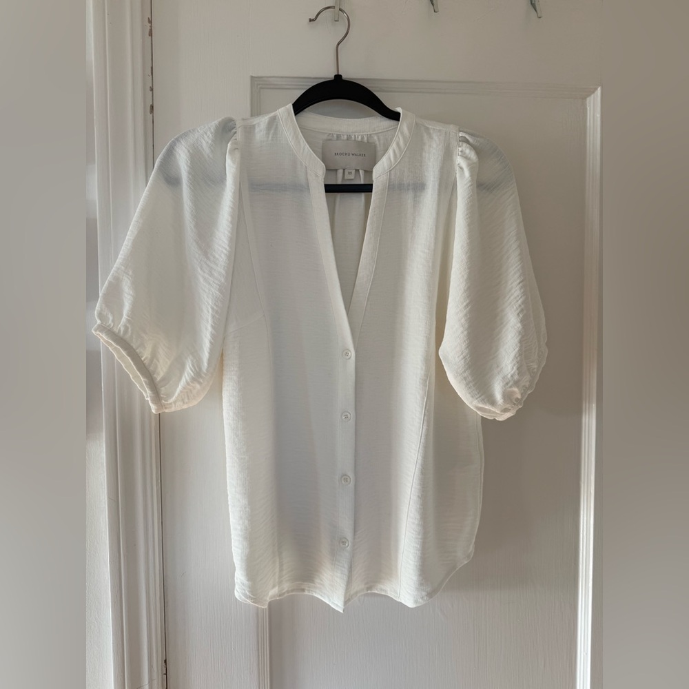 Brochu Walker White Button-Up Blouse